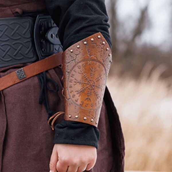 Helm of Awe Leather Arm Bracers