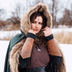 Helm of Awe Leather Arm Bracers