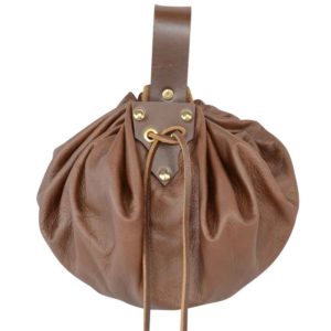 Larp-Sca-Gaming-Re-enactment-Leather Wear TAN LEATHER BUSHCRAFT POUCH/BAG 