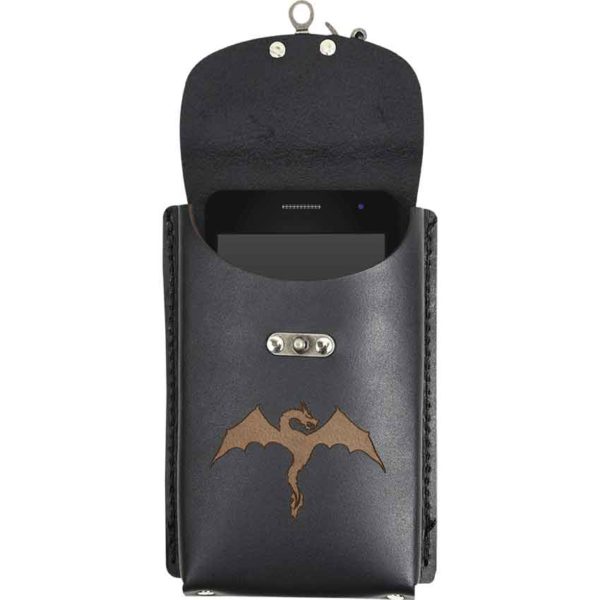 Dragon Leather Phone Holder with Clasp