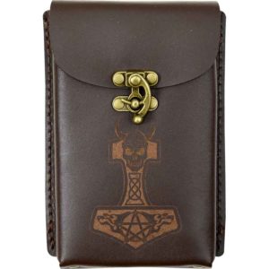 Viking Leather Phone Holder with Clasp