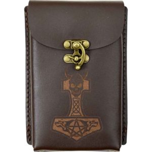 Viking Leather Phone Holder with Clasp