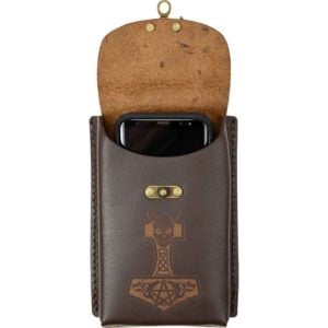 Viking Leather Phone Holder with Clasp