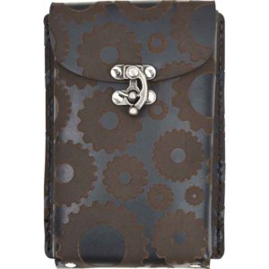 Steampunk Leather Phone Holder with Clasp