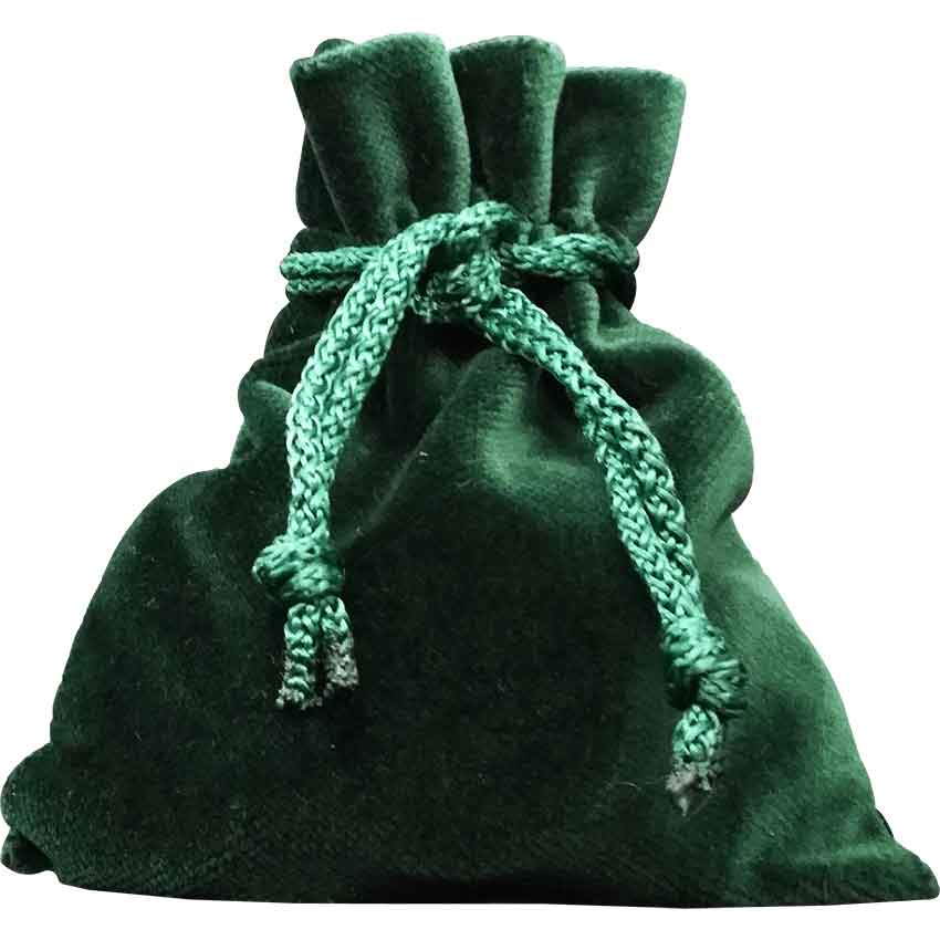 green velvet pouch