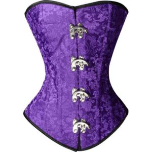 Gothic Purple Brocade Overbust Corset