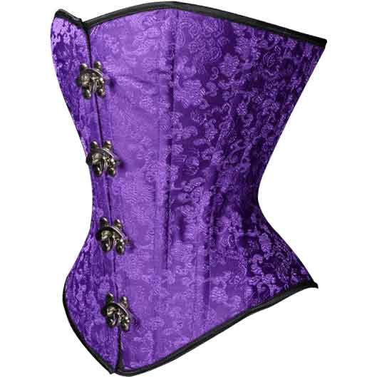 Gothic Purple Brocade Overbust Corset