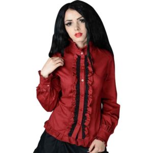 Gothic Red Victorian Blouse