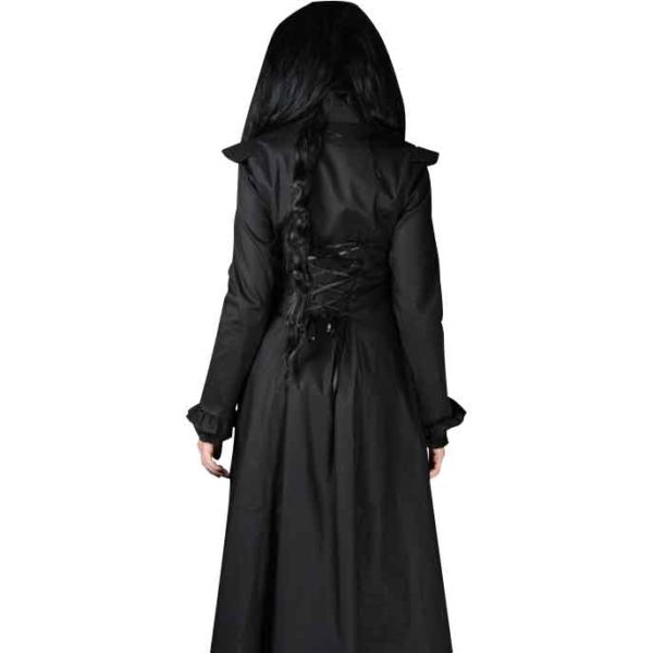 Gothic Long Black Buttoned Coat