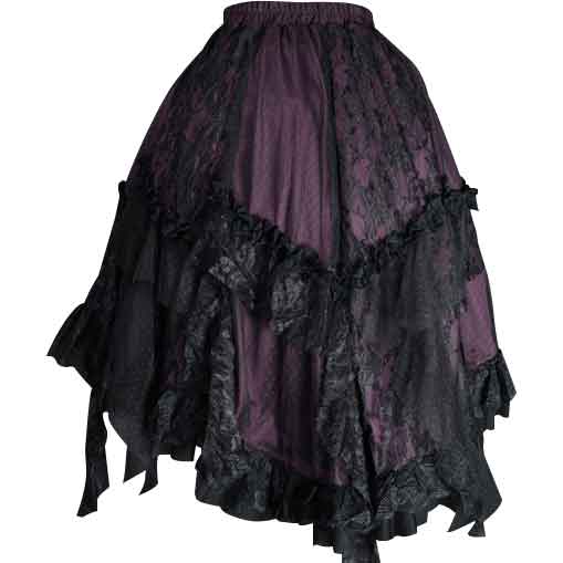 Gothic Purple and Black Ruffle Skirt