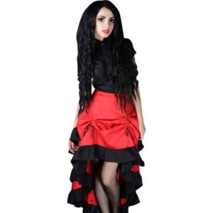 Gothic Red and Black High Front Bustle Skirt