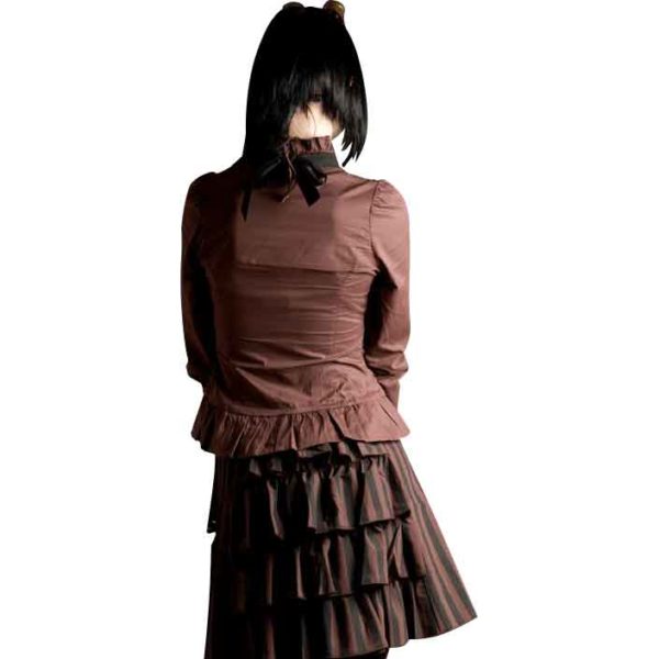 Steampunk Striped Ruffled Back Skirt