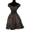 Steampunk Black and Brown Striped Dress