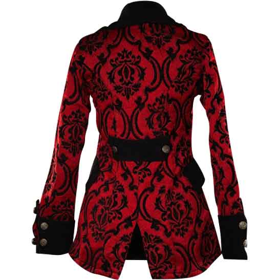 Red Brocade Lady Pirate Jacket
