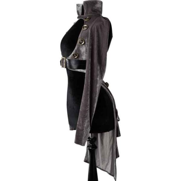 Grey Steampunk Openbust Tailcoat