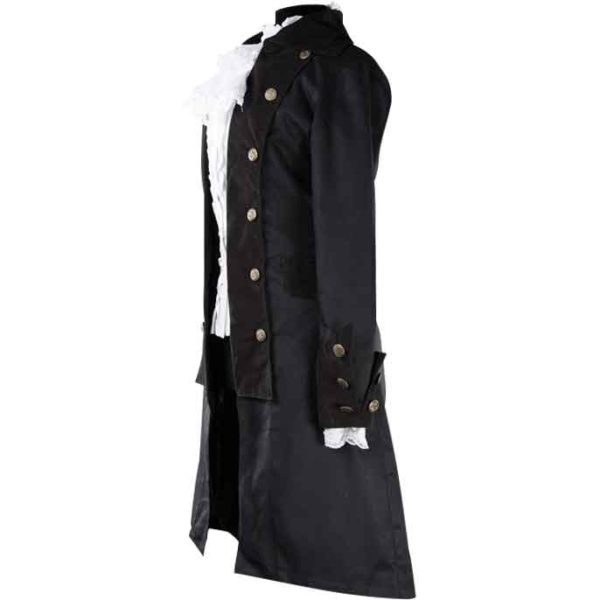 Long Black Lady Pirate Coat