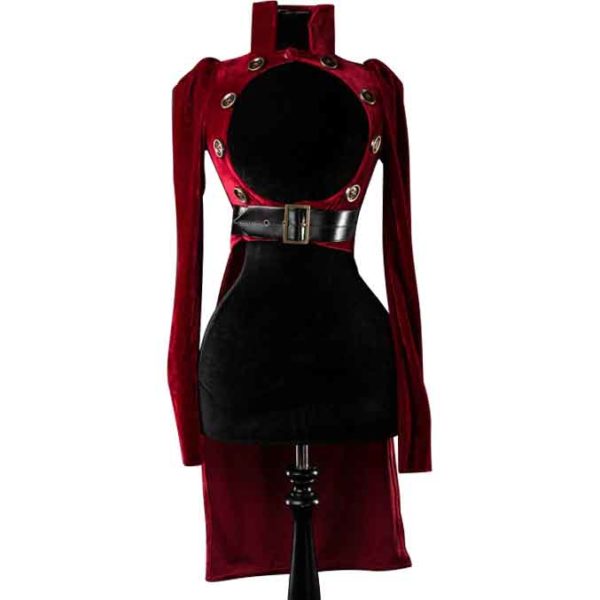 Red Steampunk Openbust Tailcoat