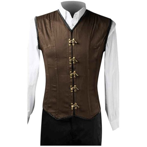 Brown Cotton Clasp Shaper Vest