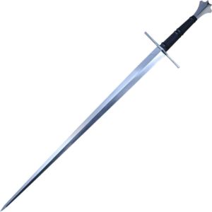 Two Handed Gothic Sword With Scabbard