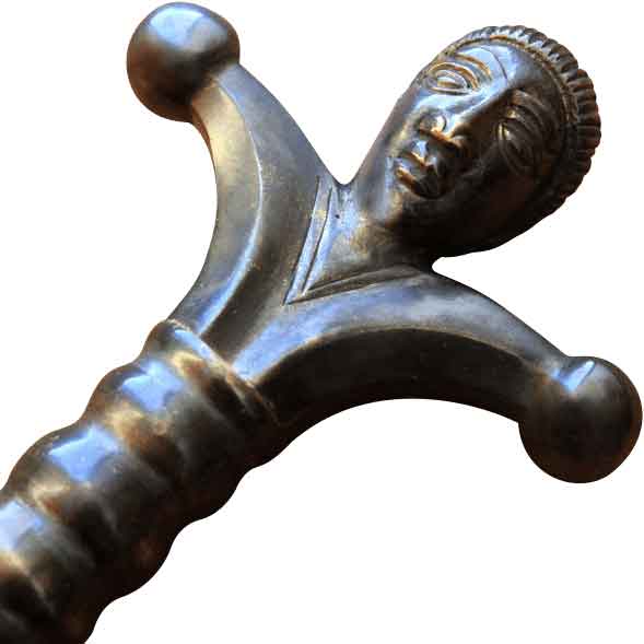 Celtic Anthropomorphic Sword With Scabbard and Belt