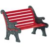 Red Wrought Iron Park Bench - Accessory Buildings and Figurines by Department 56