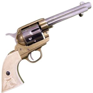 Nickel and Brass 1873 45 Caliber Western Revolver
