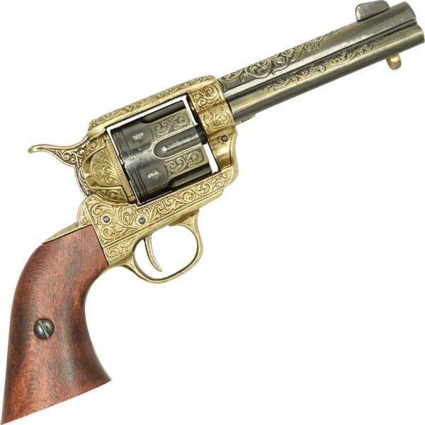 .45 Army Revolver Engraved Brass