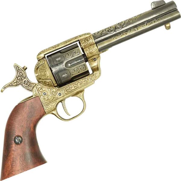 .45 Army Revolver Engraved Brass