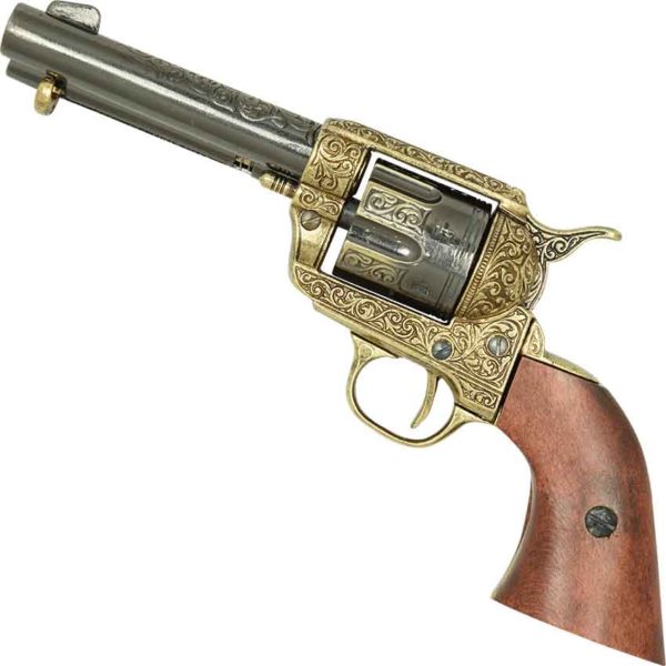 .45 Army Revolver Engraved Brass