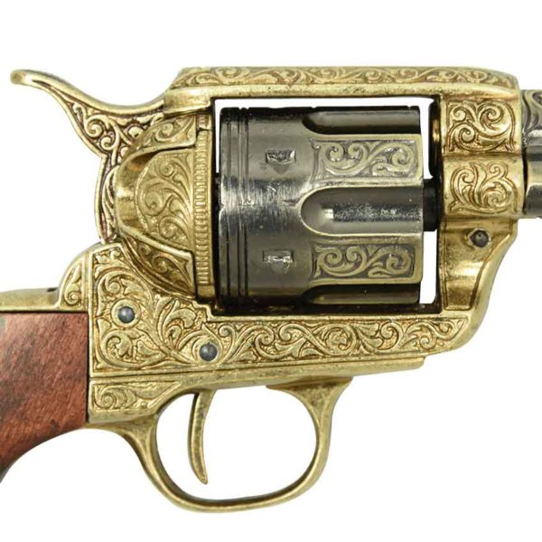 .45 Army Revolver Engraved Brass