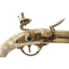 Double Barrel Revolving Ivory Eagle Flintlock Pistol