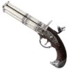 Four Barrel Revolving Wood Grip Eagle Flintlock Pistol