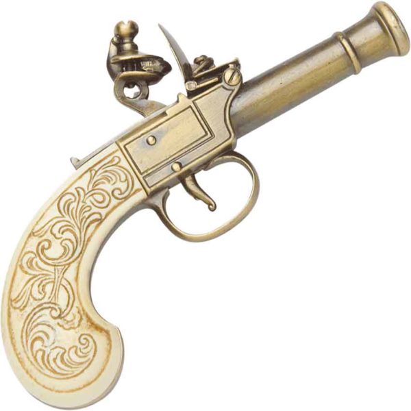 18th Century Replica Flintlock Pistol Brass
