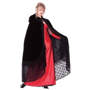 Victorian Black Lace Costume Cape