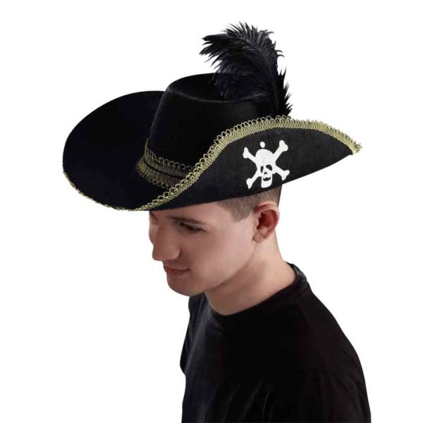 Skull and Feathered Pirate Hat