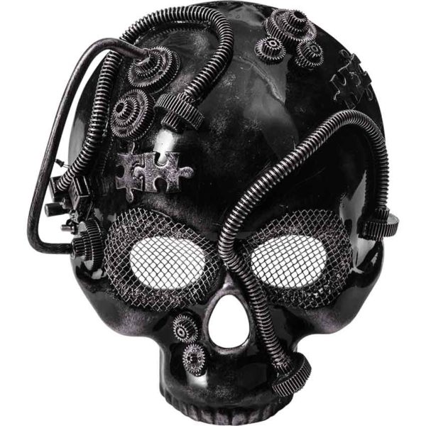 Silver Steampunk Skull Half Mask