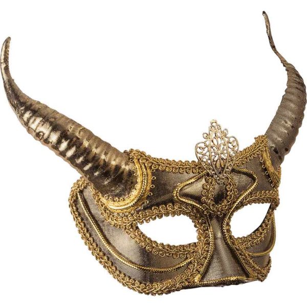 Glittering Gold Faun Mask