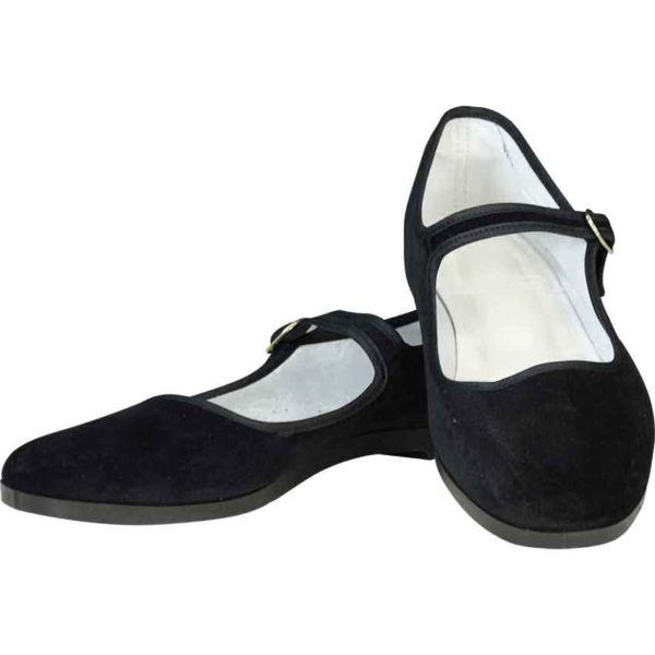 Black Velvet Lady Jane Shoes