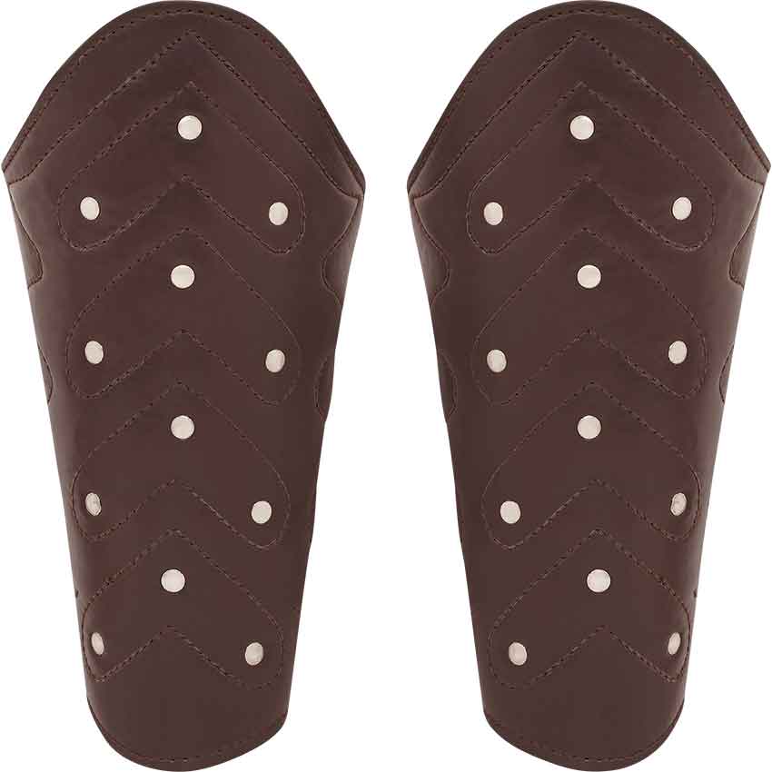 Brown Studded Leather Bracers