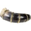 Brass Banded Drinking Horn With Stand