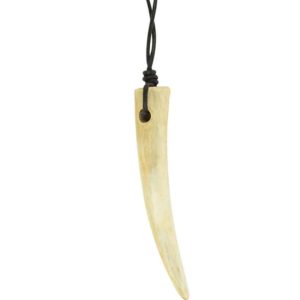 Horn Necklace with Leather String