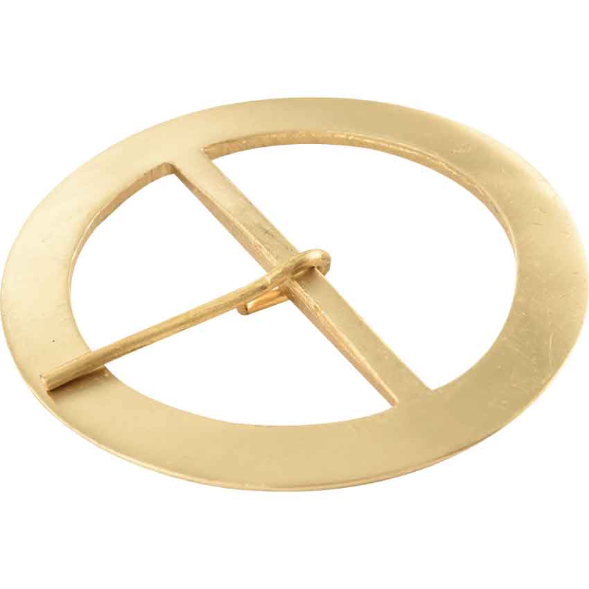 Round Brass Belt Buckle - 3 Inch