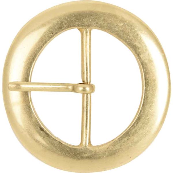 Round Brass Belt Buckle - 2 Inch