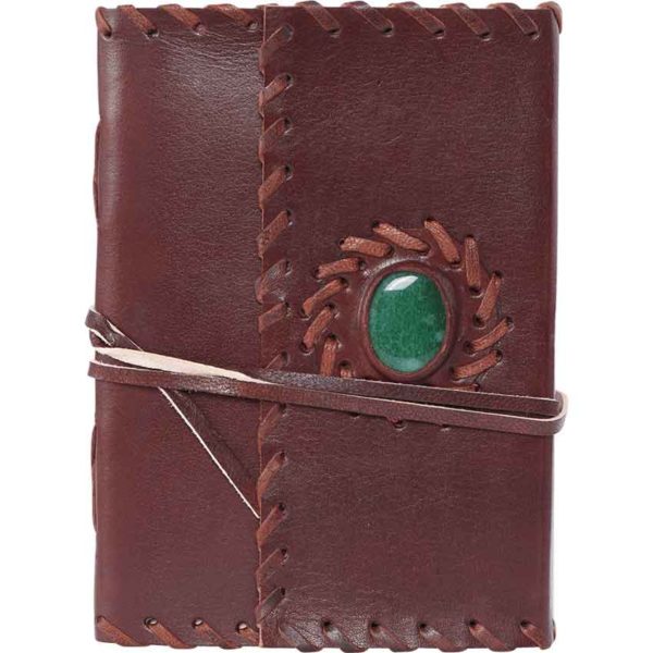 Medieval Leather Journal with Gem