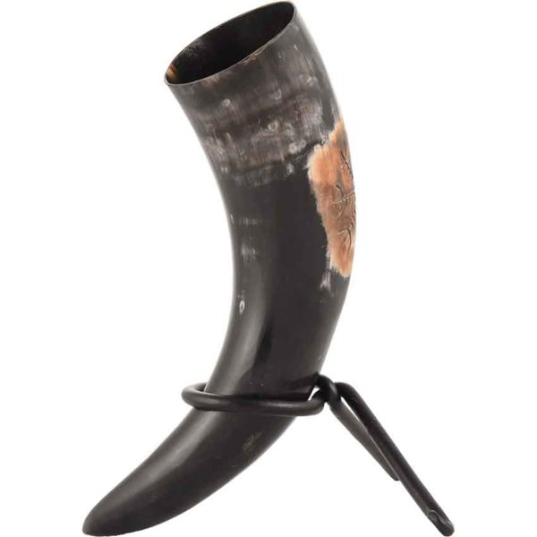 Large Helm of Awe Drinking Horn with Stand