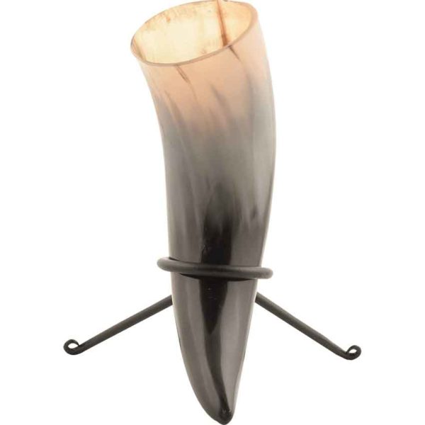 Small Helm of Awe Viking Drinking Horn with Stand