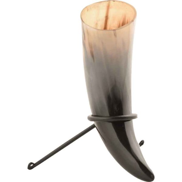 Small Helm of Awe Viking Drinking Horn with Stand