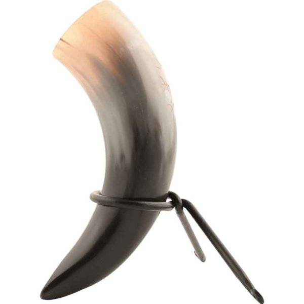 Small Helm of Awe Viking Drinking Horn with Stand