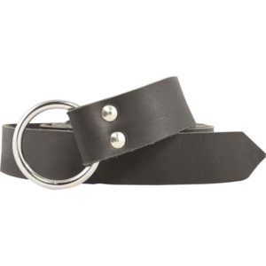 Leather Medieval Ring Belt - Black