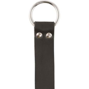 Leather Medieval Ring Belt - Black